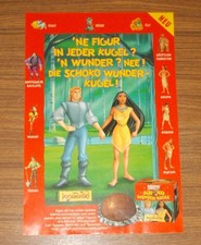 Seltene Werbung Nestle SCHOKO WUNDER-KUGEL Pocahontas Figuren 1996