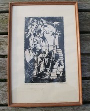 Linolschnitt Handdruck U