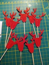 9 Hirsch Cotail Spiessein rot ungenutzt ca. 4 x 11 cm