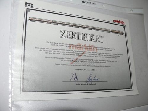 K23 märklin zertifikat 26610 - märklin,