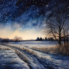 Deko Bild Winter Landschaft