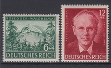 Deutsches Reich 855-856 100. Geburtstag Peter Rosegger 6+ 4 Pf + 12+ 8 Pf **