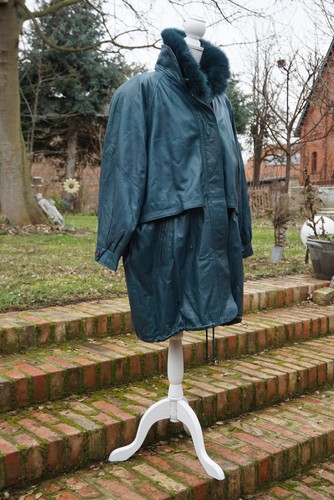 1980er leder damen mantel - leder,