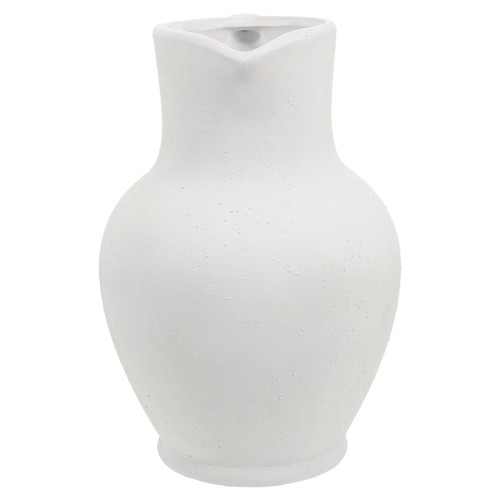Ceramic flower vase white - white, sand