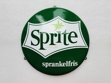 Emailschild Sprite Sprakelfris Limonade Coca-Cola - 40cm - Original um 1960