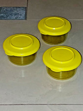 TUPPERWARE 3 x Tafelperle Tafelfeine gelb mit Deckel + Zugabe 1 x ohne Deckel