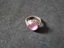 Ring 835 Silber mit Rosequarz Cabochon Vintage RG 56