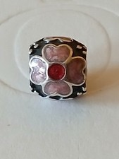 Original Pandora Element,  rosa und rote Emaille, Blume , retired, 790433ER