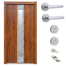 Ausstellungstür #QR05 Stahl Haustür  AC68 mit Zarge DIN Rechts 100x200 cm