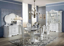 GRETA - komplettes italienisches Esszimmermöbelset Barockstil 10-tlg. Weiss