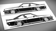 Opel Manta B GTE Sticker Silhouette Opel Manta GSI tuning Aufkleber Schwarz neu