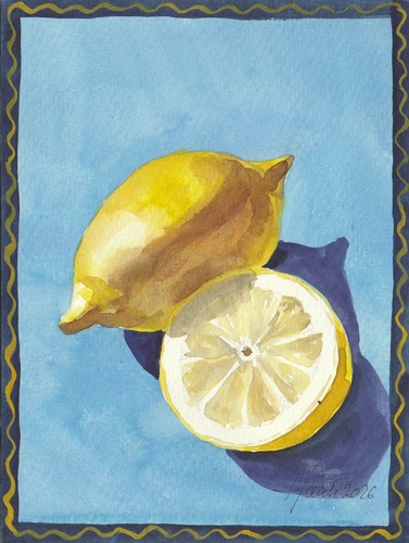 Original aquarell zitronen - original, aquarell,