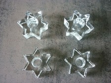 4 Kerzenhalter aus Glas - Sterne mit 6 Spitzen  Kerzenhalter Weihnachten