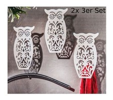 6x Garderobenhaken Eule