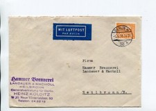 Berlin Brief EF Mi 50 Berlin W 5.6.50 Hammer Brennerei Heilbronn Luftpost