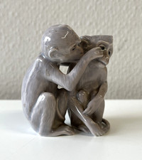 Porzellanfigur Figurengruppe Lausende Affen Bing & Gröndahl