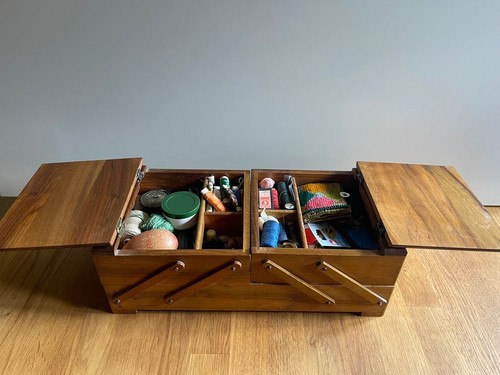 Vintage nähkasten holz - nähkasten,