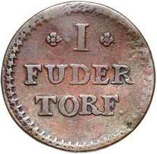 Deutschland - Token Marke - Salzwerk Salzthalum - 1 FUDER TORF - 1815-1850