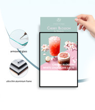 LED Leuchtkasten A4 Wandmontage Silber | Menüboard Lichtwerbung Glas