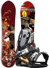 YES Snowboard Set Snowboardset FIRST POW 2024 inkl. FLOW MICRON YOUTH black
