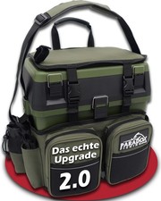 Paradox Fishing Sitzkiepe I Angelrucksack Angeltasche mit Boxen Angelkoffer