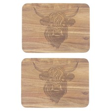 Highland Kuh Holz Tischsets 2