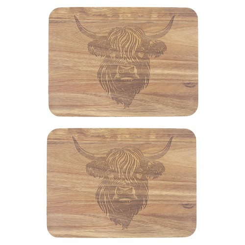 Highland kuh holz - kuh, tischsets