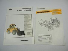Zettelmeyer ZL602 ZL602SL Radlader 2x Prospekt Technische Daten 1990/92