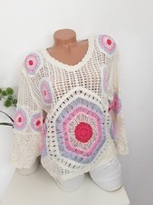 Damen boho style häkel pulli - boho,