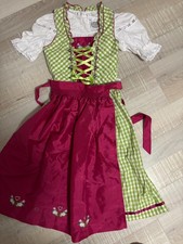 St. Peter Country Mädchen-Dirndl apfelgrün/pink/weiß &Schürze &Bluse Gr. 152 NEU