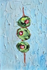 Oliven am Spieß Ölmalerei