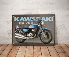 Vintage Blechschild Kawasaki
