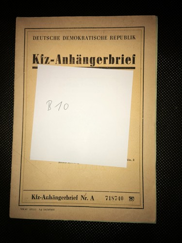 Ddr kfz brief anhänger - ddr,