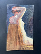 Sitzender Akt - Frau - Aquarell um 1926 - Maler Münchner Akademie handsigniert