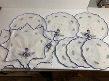 Konvolut Weihnachtsdecke + 9 Deckchen=1 Decke 84cm, 3 Sterne, 3+3 rund * sehrgut