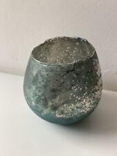 Glas Windlicht Teelicht Türkis Impressionen Deko Skandi Shabby 