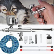 Fachmann Airbrushpistole Kit mit 3 Düsen Tragba Doppelaktion Airbrushpistole