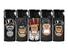 5 x Feuerzeug Gas Jet Feuerzeuge Lighter neue Motiv Design Serie King Monkey
