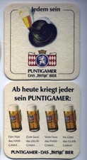 1 alter Bierdeckel Bierfilzl - Jedem sein PUNTIGAMER - Das "bierige" Bier