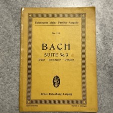 Bach Suite No. 3 D Dur Studienpartitur Edition Eulenburg