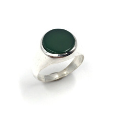 925 Silber Ring grüner Onyx