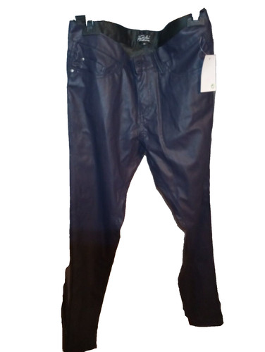 Damen kunstleder hose blau - damen,