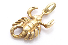 Anhänger 585 GOLD 14 Karat Gelbgold pendant pendantif Skorpion oro G1984/25