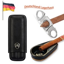 Reisen Leder Zeder Holz 2 Tube Zigarrenetui Humidor Keramik Zigarrenaschenbecher