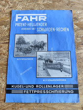 FAHR Patent Heuwender Schwaden Rechen Prospekt traktor tractor brochure M8
