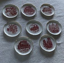 Rosenthal Untersetzer Motive aus Frankfurt/Main Goldrand 10,3 cm Ø  8Stk. ###