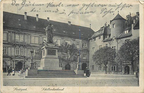 Stuttgart schillerdenkmal - ak,