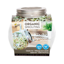 Buzzy Seeds 085382 Sprossenglas mit BIO Keimsprossen Salatmischung (Keimsprossen