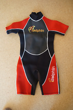 Neopren Shorty schwarz rot Schwimm Suit Neopren Anzug Delphin Gr. L für Kinder