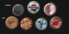 7 old Japanese bottle caps Coca-Cola Fanta Pepsi Sprite kronkorken crown 4 cork